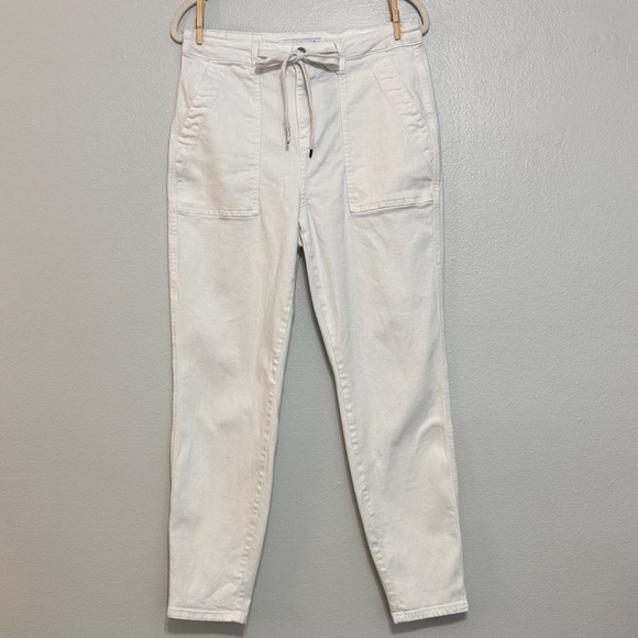 Judy Blue Drawstring Waist High Rise Jeans in Ivory - Picture 2 of 8